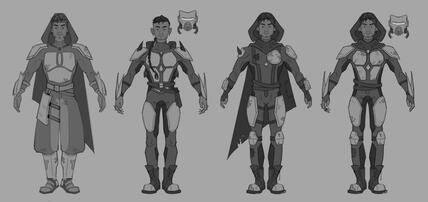 Sketch - 4 same full bodies, different outfit - 65€